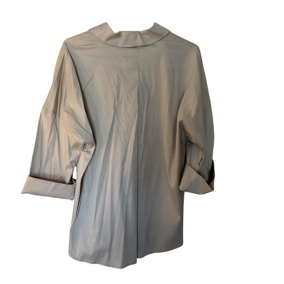 Chico’s Lace-Up Grommet Tunic Top Tan Beige Size 2 (L/12) - Picture 4 of 9